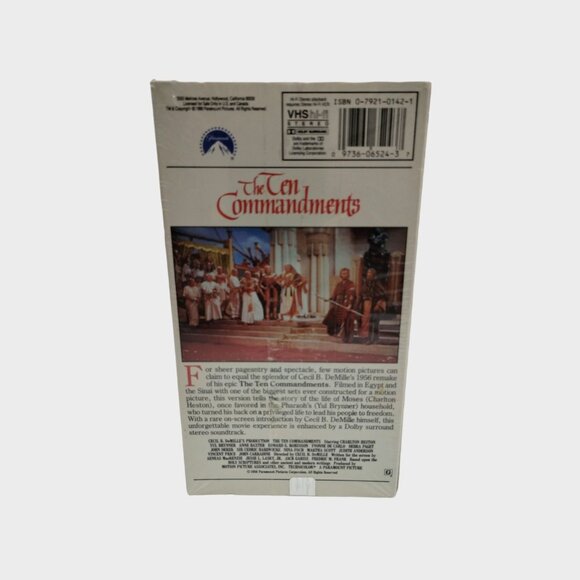 The Ten Commandments 2 Tape VHS, Cecil B DeMille 1990 Charlton Heston - Picture 3 of 7
